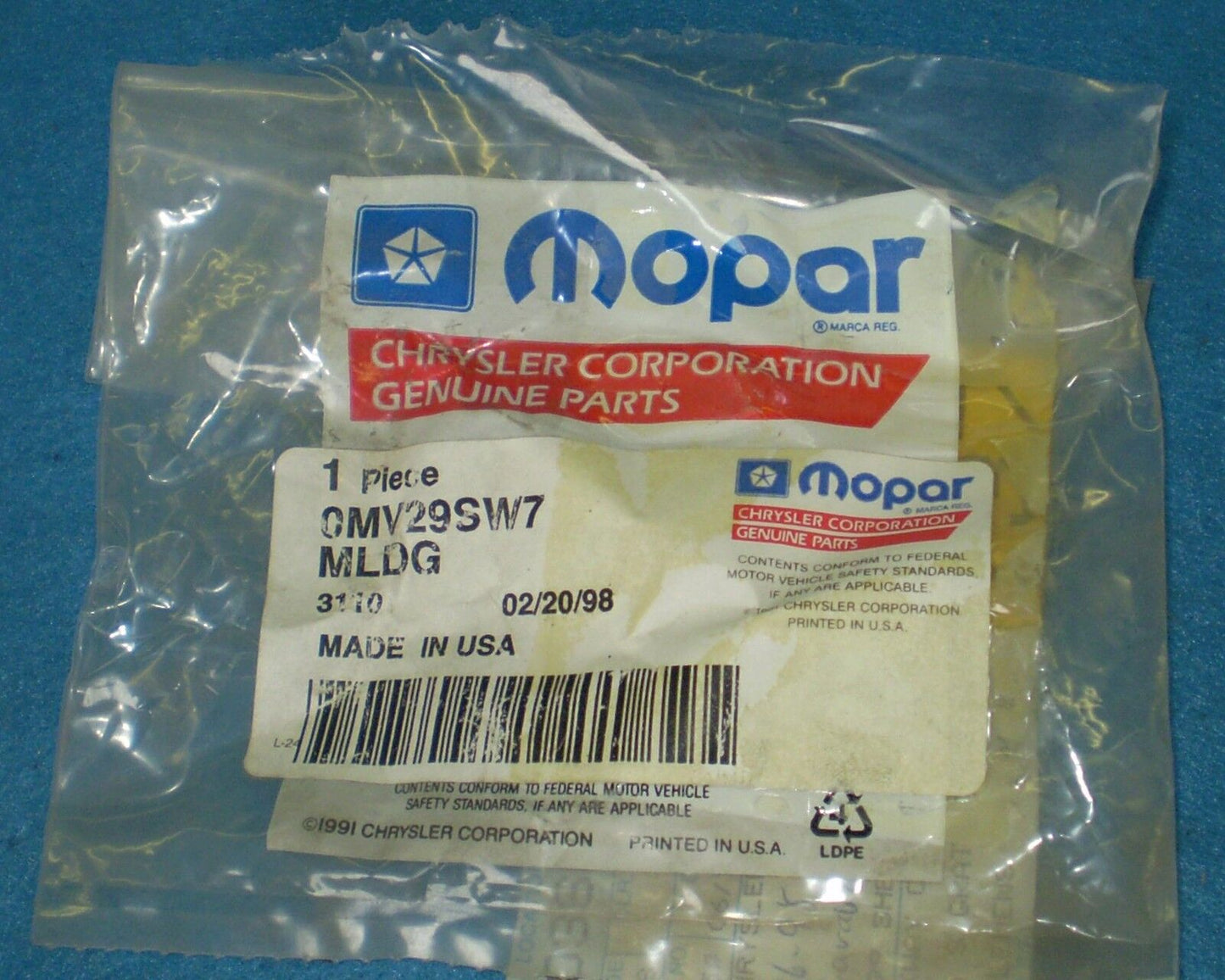 1996 1998 Dodge Caravan Left Hand Fender Molding Trim O.E.M.-NEW-N.O.S.