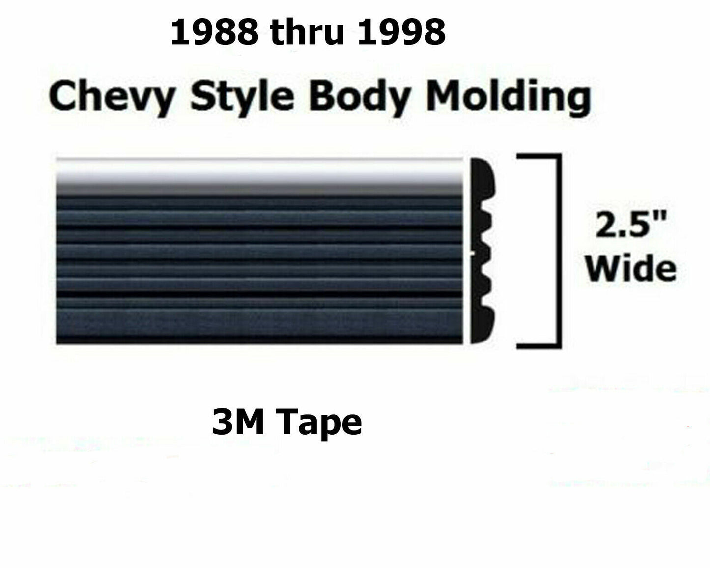 1988 1998 Chevrolet GMC Truck SUV Body Side Molding By the Foot (12") Pricing