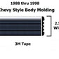 1988 1998 Chevy GMC S10 S15 Astro Safari G Van Savana Body Side Molding 312"/26'