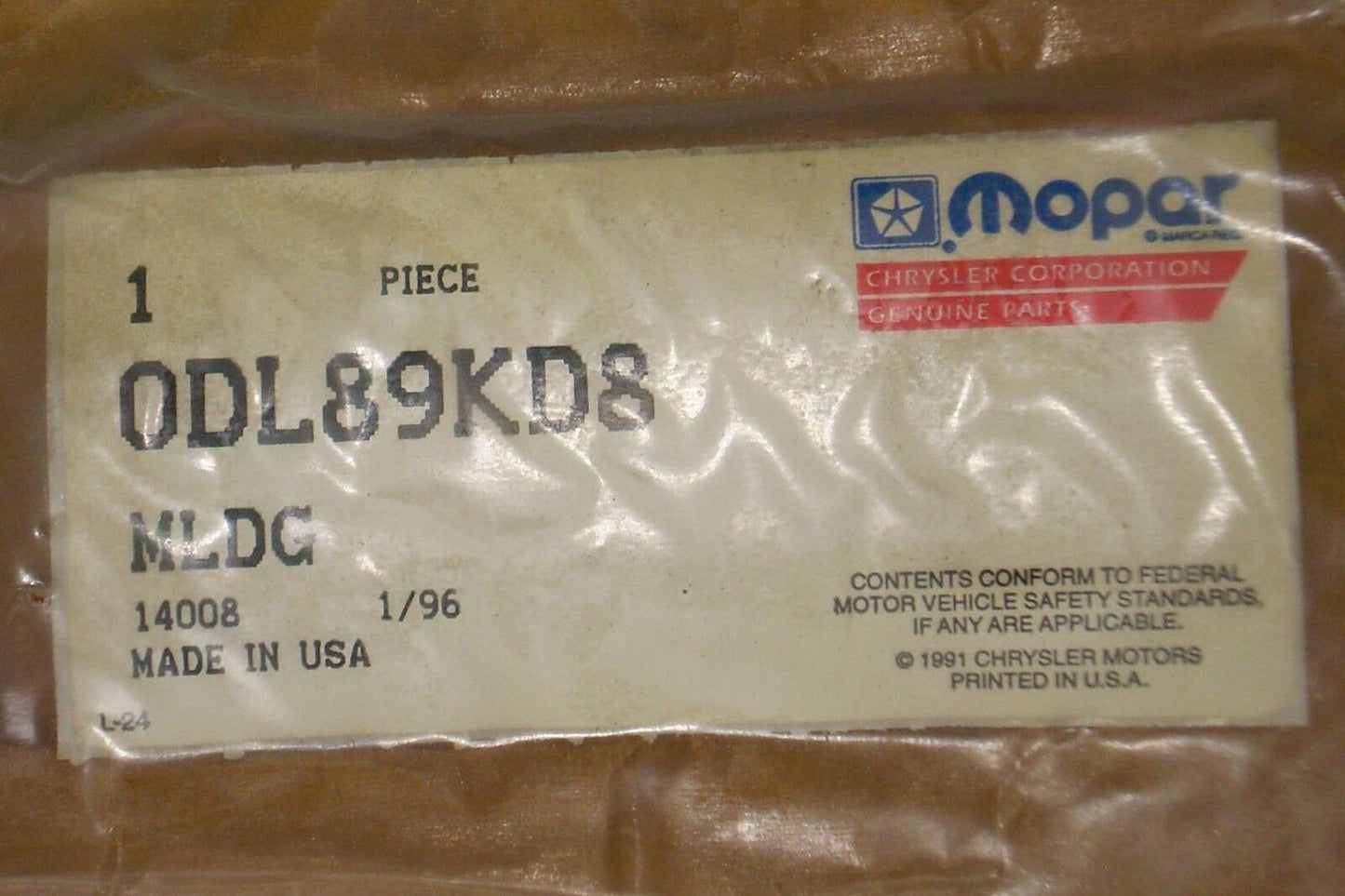 1989 1995 Spirit Acclaim Le Baron Left Front Fender Molding Trim OEM-NEW-NOS