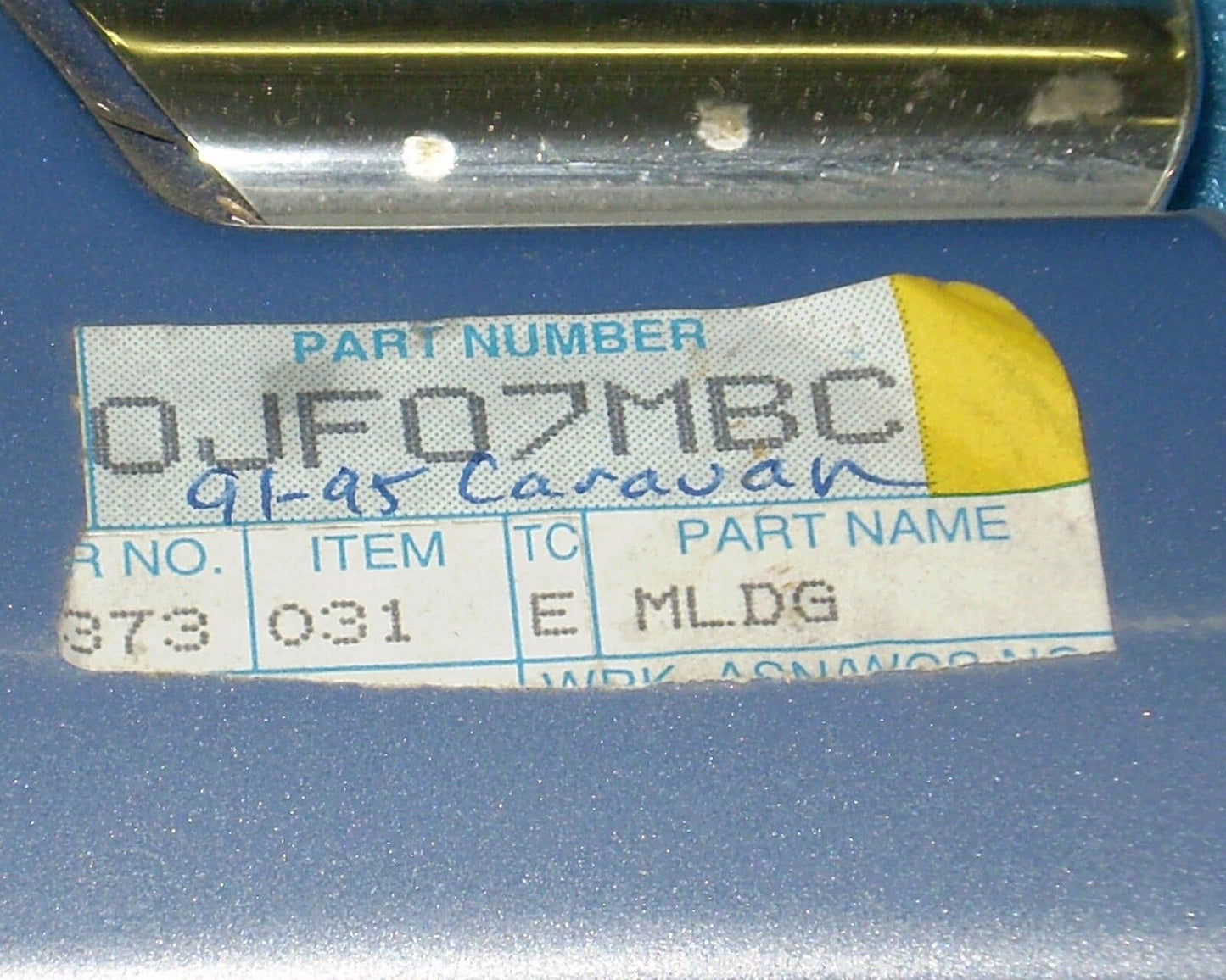 1989 1995 Caravan/ Voyager Town & Country Front Fender Molding Trim OEM-NEW-NOS