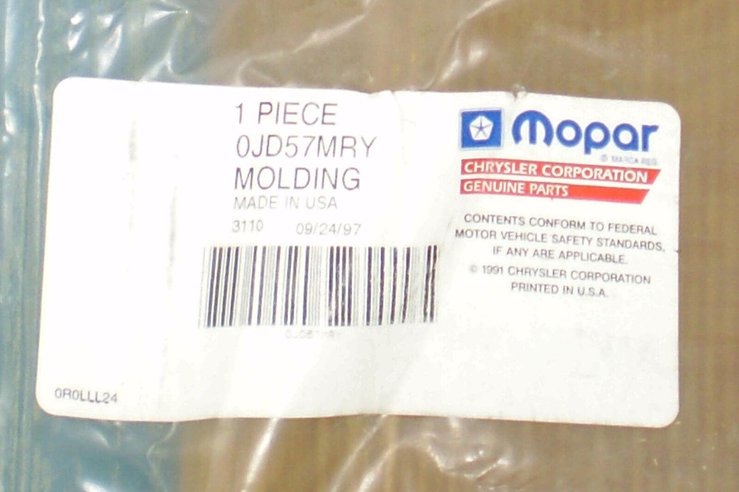 1989 1995 Dodge Spirit Plymouth Acclaim Front Fender Molding Trim OEM-NEW-NOS